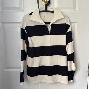 H&M Striped oversized Rugby shirt- no tags but never worn.
